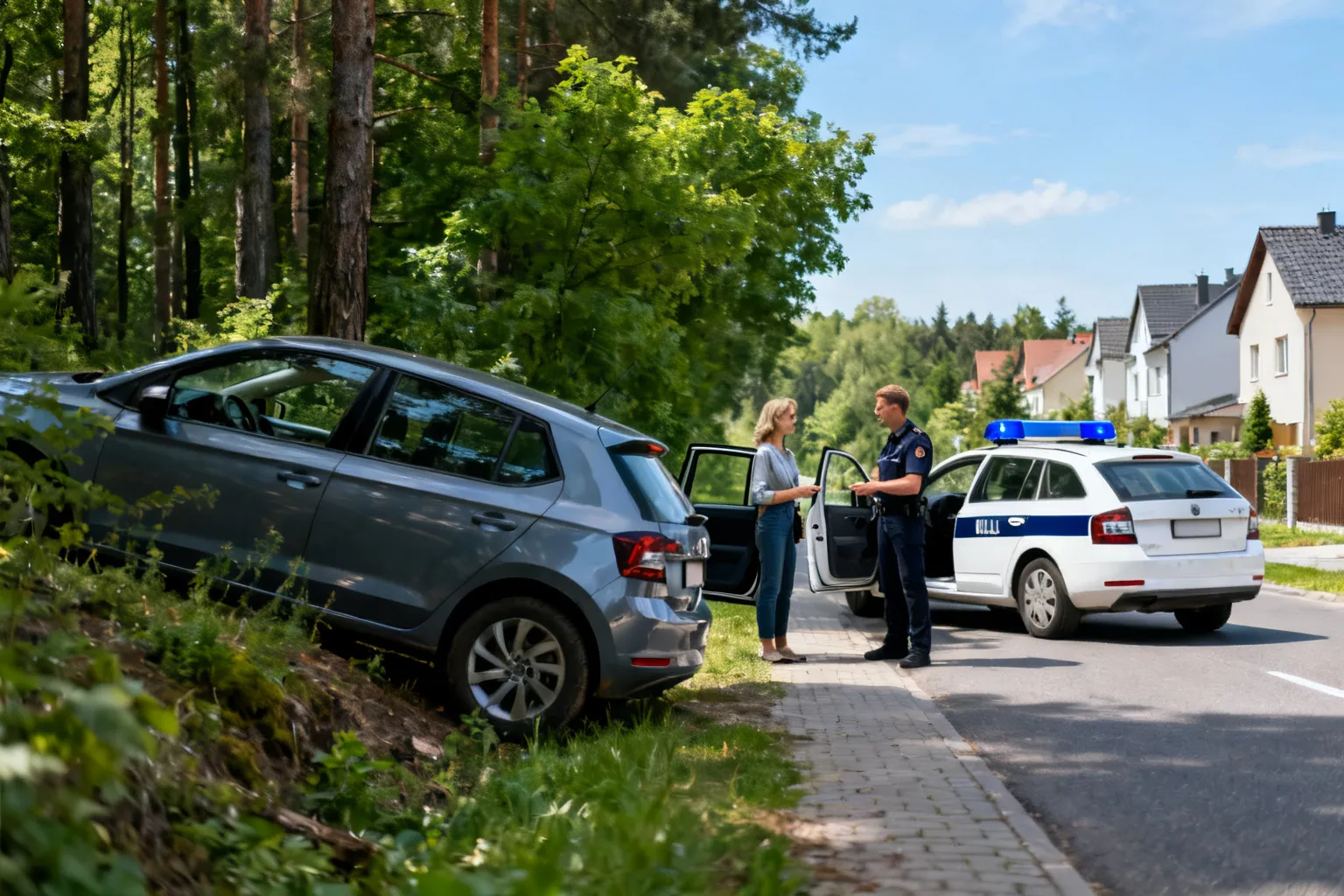Kobieta ugrzęzła samochodem w lesie. Policjanci przeszli 3 kilometry i ją odnaleźli