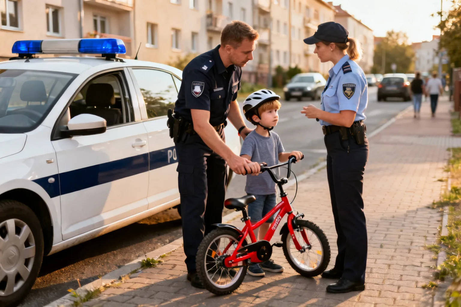 Policjanci z Grudziądza zatrzymali samotnie jadącego 9‑latka przed ruchliwą ulicą