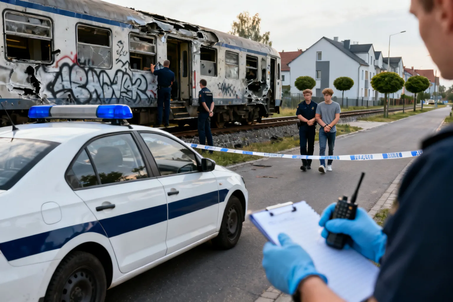 19-latek zatrzymany za zniszczenie pociągu koło Żyrardowa